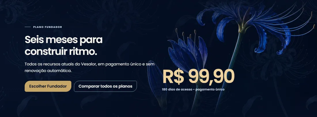 Oferta do Plano Fundador com o título em duas linhas